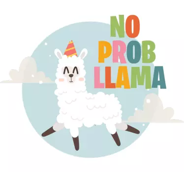 Ingen prob-lama hemväggklistermärke - Tenstickers