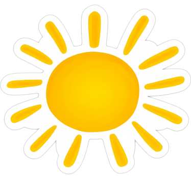 Väggklistermärken djur strålande gyllene sol - Tenstickers
