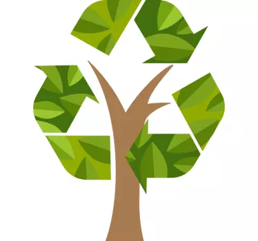 återvinning tree stikcer - Tenstickers