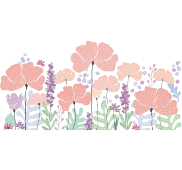 Vårblommor blommor väggdekor - Tenstickers