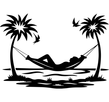 Husvagn klistermärke strandliv hängmatta - Tenstickers