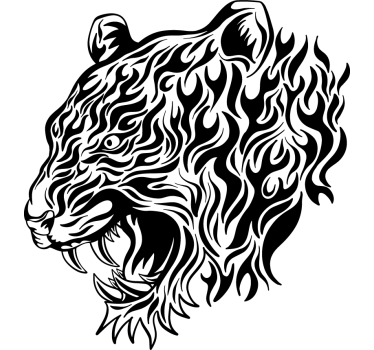 Rasande tiger vardagsrum vägg inredning - Tenstickers
