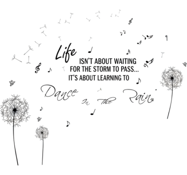Motiverande dansa i regnet wallsticker - Tenstickers