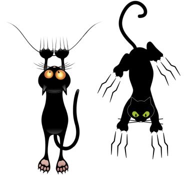 Bildekaler klösande svarta katter - Tenstickers