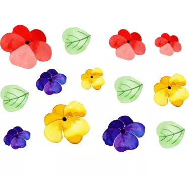 Färgstarka blommor Klistermärke cykel - Tenstickers