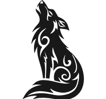 Bildekaler sittande vild alfavarg - Tenstickers