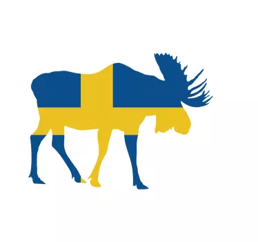 älg sveriges bärbara klistermärke - Tenstickers