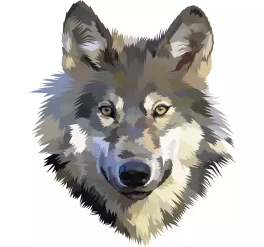 Lobo vintage vilda djur klistermärke - Tenstickers