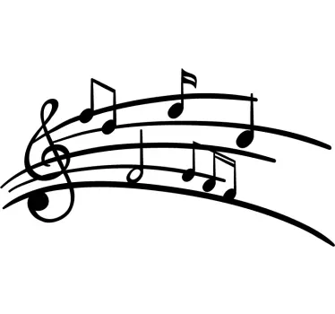 Musiknoter bil fordon klistermärke - Tenstickers