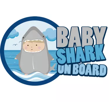 Baby haj ombord klistermärke - Tenstickers