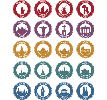 Berömda platser dekor - Tenstickers
