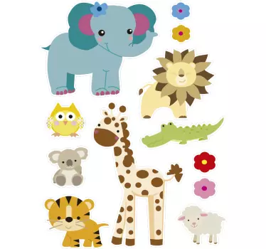 Djur klistermärke adorable djurvänner - Tenstickers