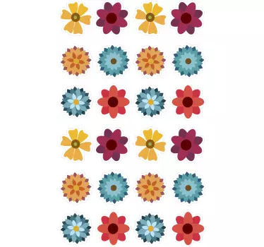 Livligt blommigt element bil klistermärke - Tenstickers