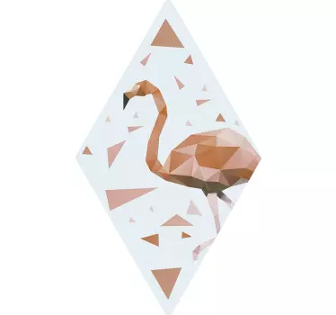 Polygonal flamingoform fågelklistermärke - Tenstickers