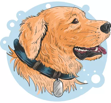 Glad golden retriever Väggklistermärken djur - Tenstickers