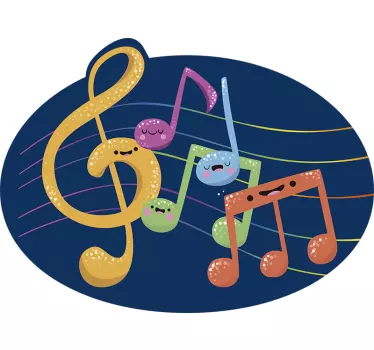Livfulla musikaliska symboler Väggklistermärken djur - Tenstickers