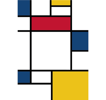 Mondrian konst fönster dekal - Tenstickers