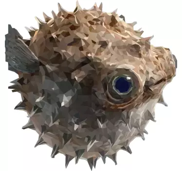 Polygonal ritning puffer fisk väggdekal - Tenstickers
