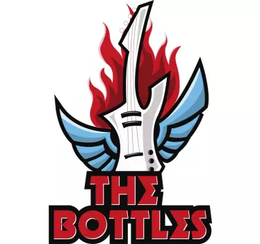 Gitarr med namn eller grupp rock väggdekor - Tenstickers