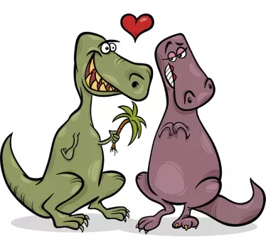 Dinosaurier i kärlek väggdekor - Tenstickers