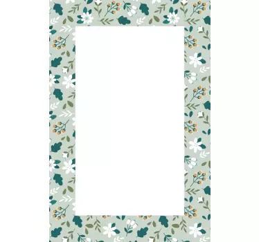 Blommig spegel ram spegel vägg klistermärke - Tenstickers