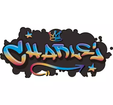 Graffiti namn konkret bakgrund urban dekal - Tenstickers