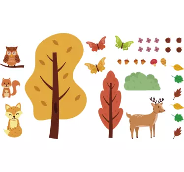 Nordisk stil barn djur sovrum vägg klistermärke - Tenstickers