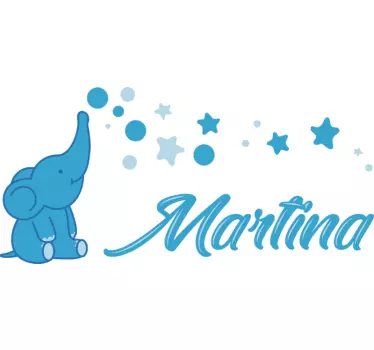 Spädbarn elefant illustration väggkonst - Tenstickers