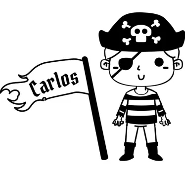 Personifierbar pirat nautisk klistermärke - Tenstickers