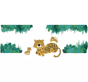 Leopard mamma och barn vilda djur klistermärke - Tenstickers