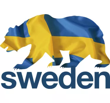 Svenska björnflagg dekal - Tenstickers