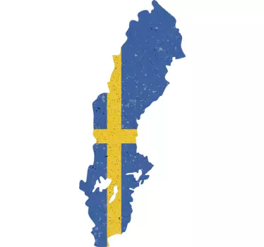 Svensk karta sliten klistermärke flagga dekal - Tenstickers