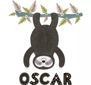 Djur och gren för barn illustration väggkonst dekal - Tenstickers