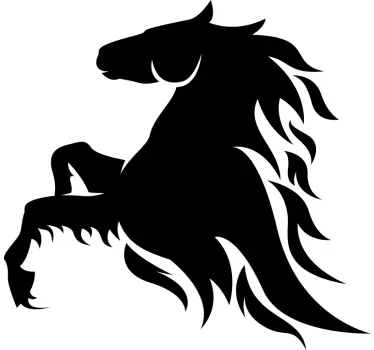 Häst med lågor gård djur klistermärke - Tenstickers