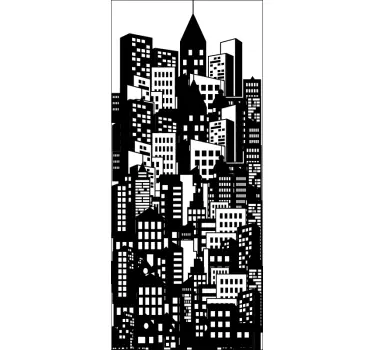 City skyline fönster film fönster dekal - Tenstickers