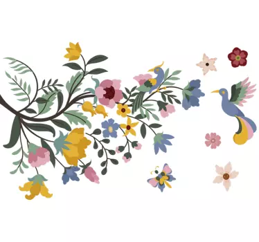 Ljusa vårblomma blommiga väggdekor - Tenstickers