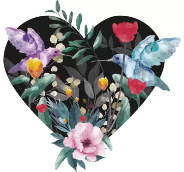 Vårblomma fågel blommig väggdekor - Tenstickers