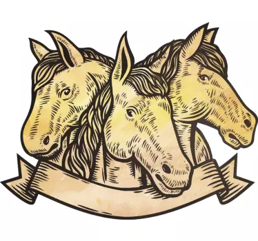 3 häst ansikten gård djur klistermärke - Tenstickers
