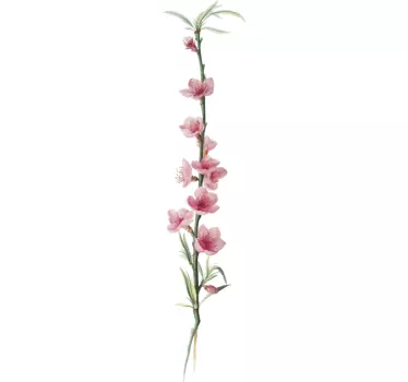 Persika blomma gren blomma väggdekor - Tenstickers