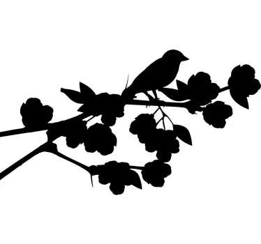 Lind grenar fågel klistermärke - Tenstickers