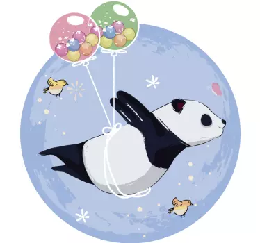 Flygande panda illustration väggkonst - Tenstickers