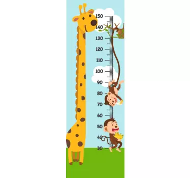 Apa och giraff mätare höjd diagram vägg klistermärke - Tenstickers