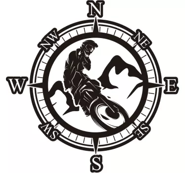 Cykel ryttare kompass motorcykel klistermärken - Tenstickers