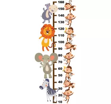 Meter med djur höjddiagram klistermärke - Tenstickers