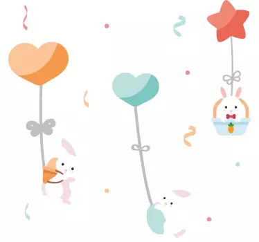Plantskola med söta kaniner illustration väggkonst - Tenstickers
