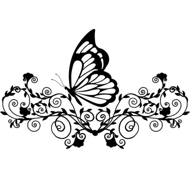 Fjärilar och blommor dekaler - Tenstickers