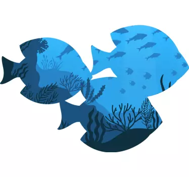 Akvarium fisk badrum väggdekor - Tenstickers