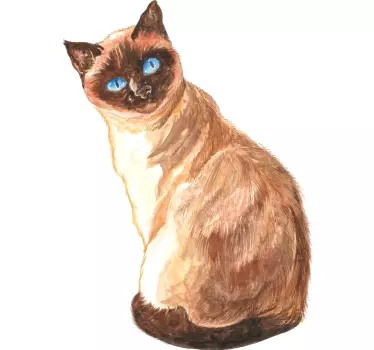 Väggdekal med realistisk katt - Tenstickers