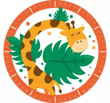 Barnklocka med giraff klistermärke - Tenstickers