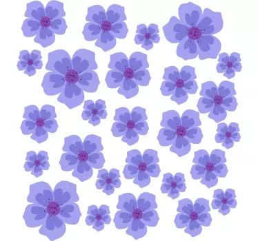 Lila blommor Klistermärke cykel - Tenstickers